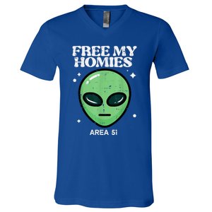 Alien Free My Homies Area 51 Funny Ufo V-Neck T-Shirt