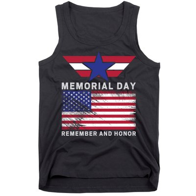 American Flag Memorial Day Remember And Honor Gift Tank Top