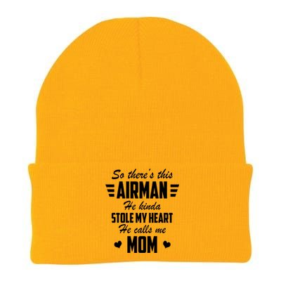 Air Force Mom Air Stole My Heart Gift Knit Cap Winter Beanie