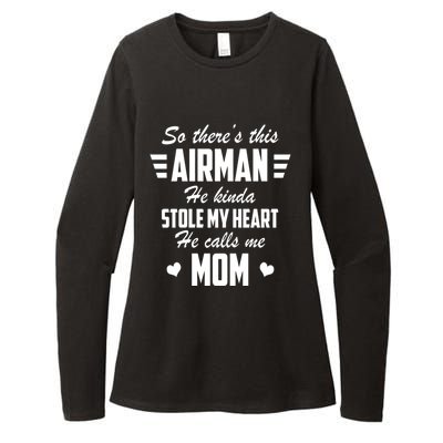 Air Force Mom Air Stole My Heart Gift Womens CVC Long Sleeve Shirt