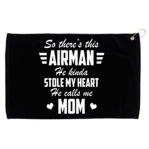 Air Force Mom Air Stole My Heart Gift Grommeted Golf Towel