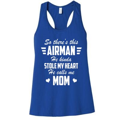 Air Force Mom Air Stole My Heart Gift Women's Racerback Tank