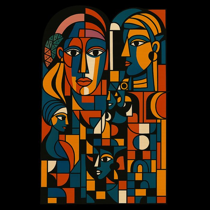Abstract Faces Montage  Bag