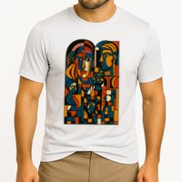 Abstract Faces Montage  Performance Shirt