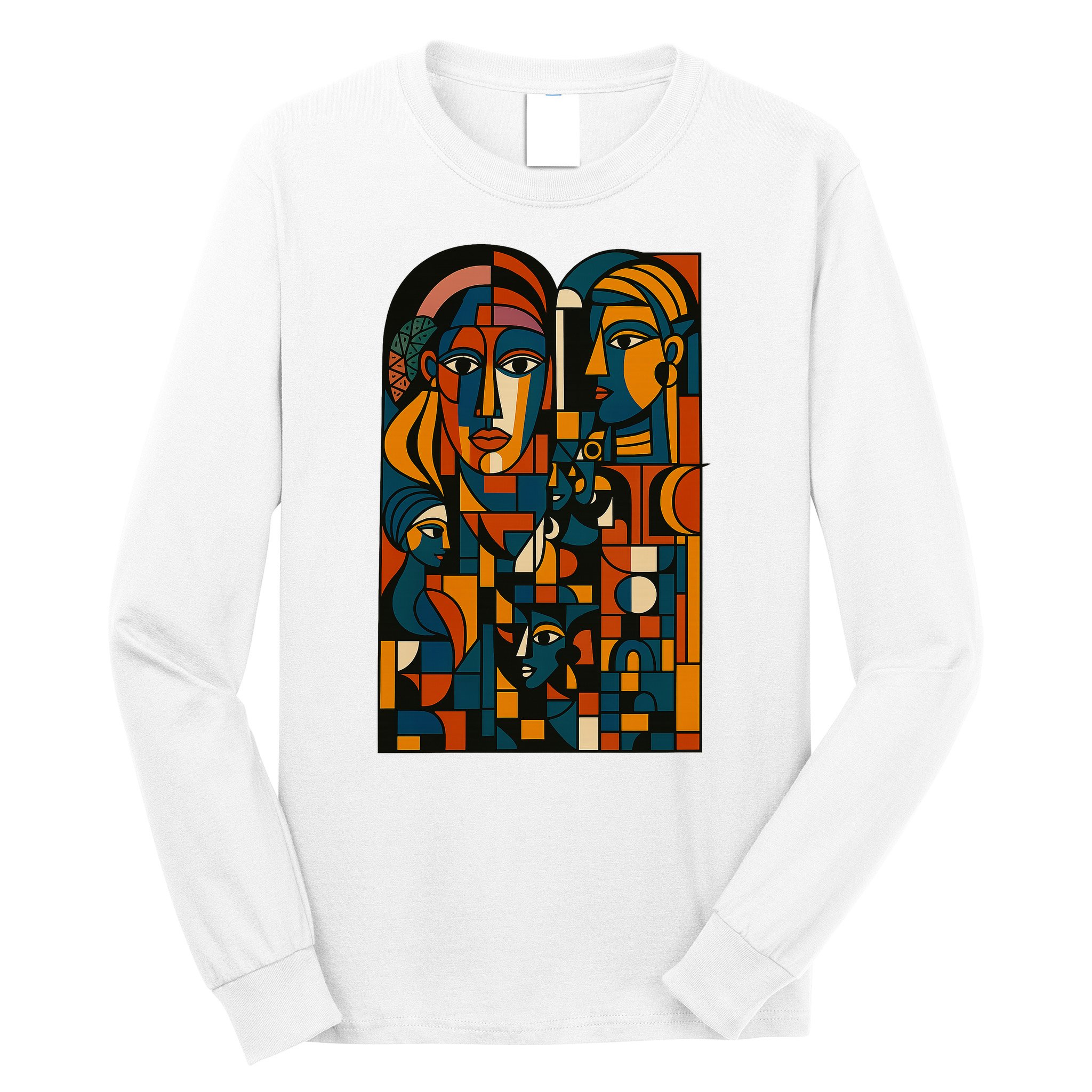 Abstract Faces Montage  Long Sleeve Shirt