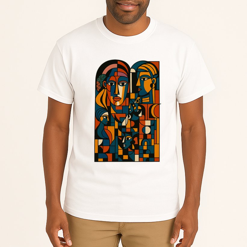 Abstract Faces Montage  Tall T-Shirt