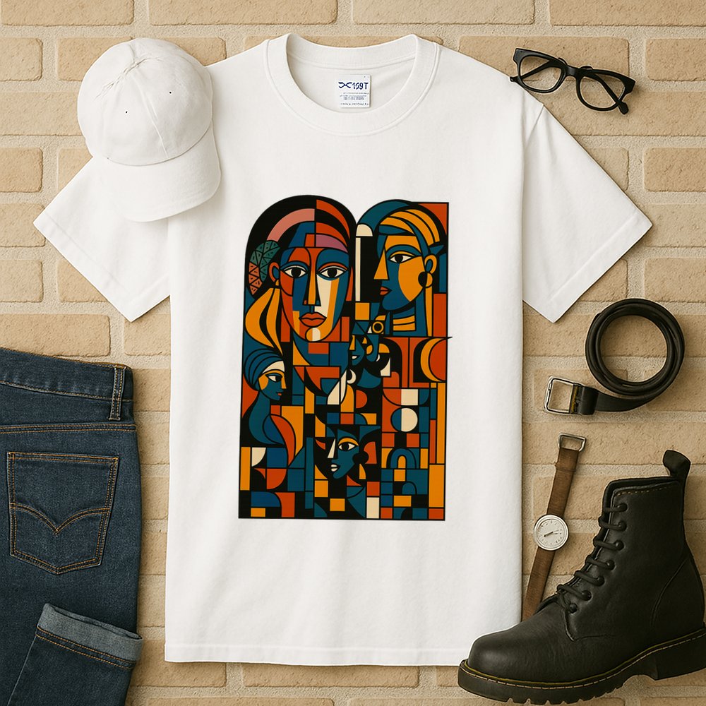 Abstract Faces Montage  Tall T-Shirt
