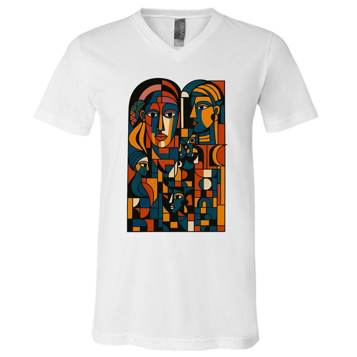 Abstract Faces Montage  V-Neck T-Shirt