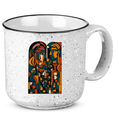 Abstract Faces Montage  15oz Campfire Ceramic Mug