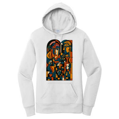 Abstract Faces Montage  Women's Pullover Hoodie