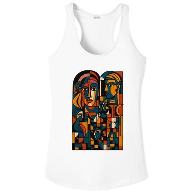 Abstract Faces Montage  Ladies PosiCharge Competitor Racerback Tank