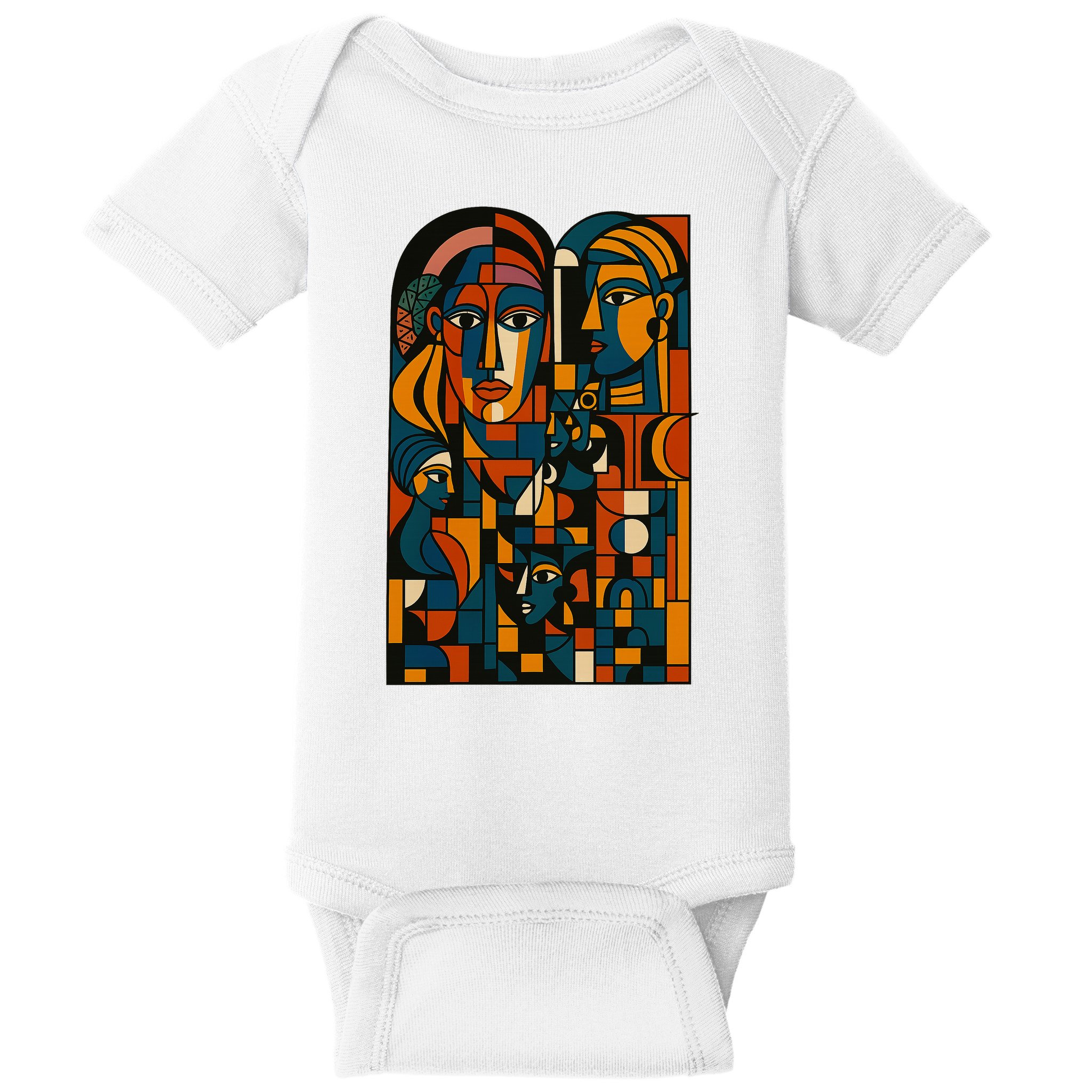 Abstract Faces Montage  Baby Bodysuit