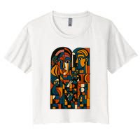 Abstract Faces Montage  Women's Crop Top Tee