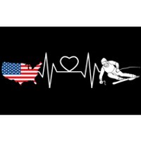 American Flag Map Ski Heartbeat Skiing Skier Gifts Bumper Sticker