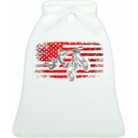 American Flag Motocross Apparel Motocross Dirt Bike Ceramic Bell Ornament