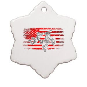 American Flag Motocross Apparel Motocross Dirt Bike Ceramic Star Ornament