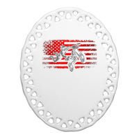 American Flag Motocross Apparel Motocross Dirt Bike Ceramic Oval Ornament