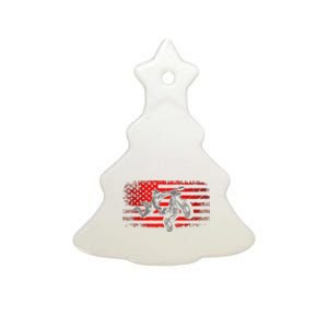 American Flag Motocross Apparel Motocross Dirt Bike Ceramic Tree Ornament