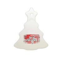 American Flag Motocross Apparel Motocross Dirt Bike Ceramic Tree Ornament