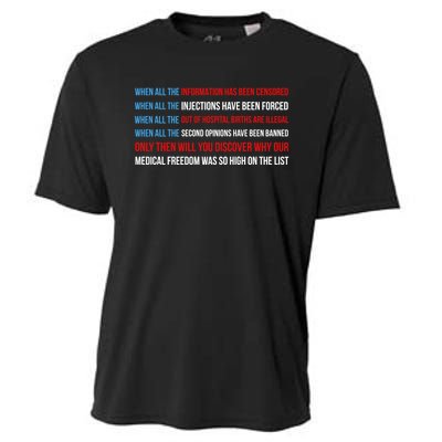 American Flag Medical Freedom No Vaccine Mandates Anticool Giftvax Meaningful Gi Cooling Performance Crew T-Shirt