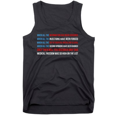 American Flag Medical Freedom No Vaccine Mandates Anticool Giftvax Meaningful Gi Tank Top