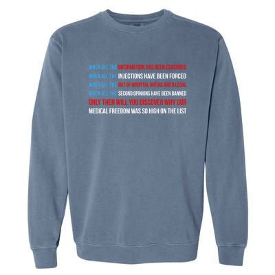 American Flag Medical Freedom No Vaccine Mandates Anticool Giftvax Meaningful Gi Garment-Dyed Sweatshirt