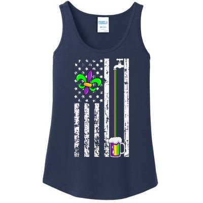 American Flag Mardi Gras Carnival Parade Masquerade Party Ladies Essential Tank