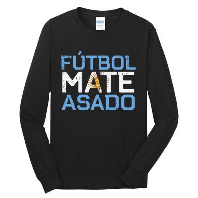 Argentina Futbol Mate Asado Flag Soccer Tall Long Sleeve T-Shirt