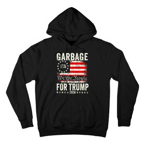 American Flag Make Garbage Great Again Garbage For Trump 2024 Gift Hoodie