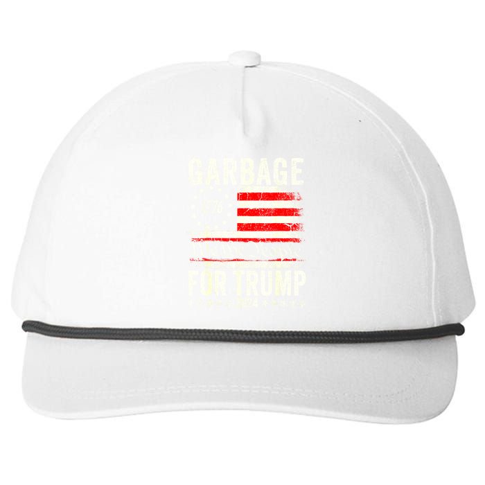 American Flag Make Garbage Great Again Garbage For Trump 2024 Gift Snapback Five-Panel Rope Hat