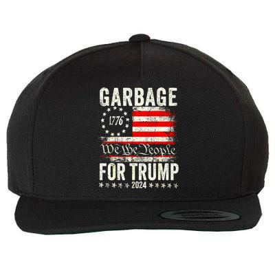 American Flag Make Garbage Great Again Garbage For Trump 2024 Gift Wool Snapback Cap