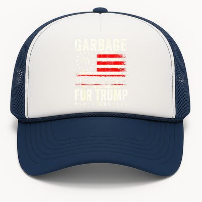 American Flag Make Garbage Great Again Garbage For Trump 2024 Gift Trucker Hat