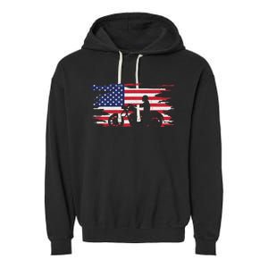 American Flag Motorcycle Apparel Motorcycle Garment-Dyed Fleece Hoodie