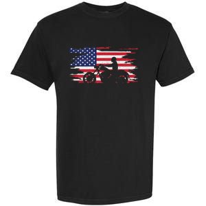 American Flag Motorcycle Apparel Motorcycle Garment-Dyed Heavyweight T-Shirt