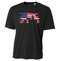 American Flag Motorcycle Apparel Motorcycle Cooling Performance Crew T-Shirt