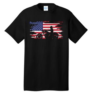 American Flag Motorcycle Apparel Motorcycle Tall T-Shirt