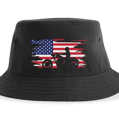 American Flag Motorcycle Apparel Motorcycle Sustainable Bucket Hat