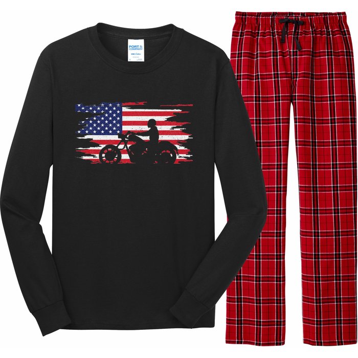 American Flag Motorcycle Apparel Motorcycle Long Sleeve Pajama Set