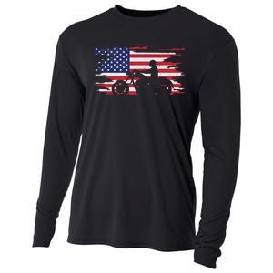 American Flag Motorcycle Apparel Motorcycle Cooling Performance Long Sleeve Crew