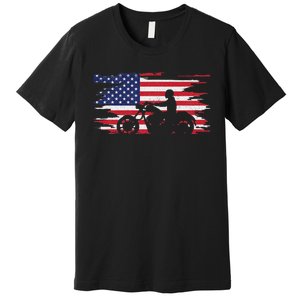 American Flag Motorcycle Apparel Motorcycle Premium T-Shirt