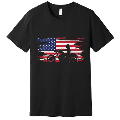 American Flag Motorcycle Apparel Motorcycle Premium T-Shirt