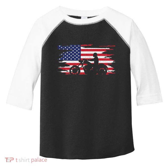 American Flag Motorcycle Apparel Motorcycle Toddler Fine Jersey T-Shirt