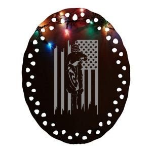 American Flag Motocross Apparel Motocross Dirt Bike Ceramic Oval Ornament