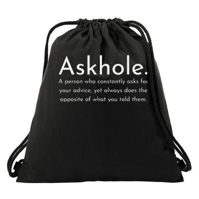 Askhole Funny Meaning Definition Drawstring Bag