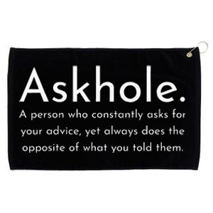 Askhole Funny Meaning Definition Grommeted Golf Towel