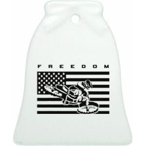 American Flag Motocross Apparel Motocross Dirt Bike Ceramic Bell Ornament