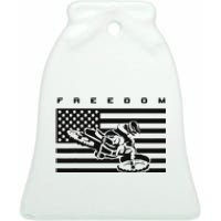 American Flag Motocross Apparel Motocross Dirt Bike Ceramic Bell Ornament