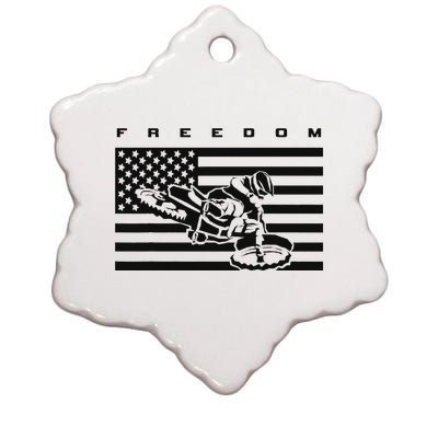 American Flag Motocross Apparel Motocross Dirt Bike Ceramic Star Ornament