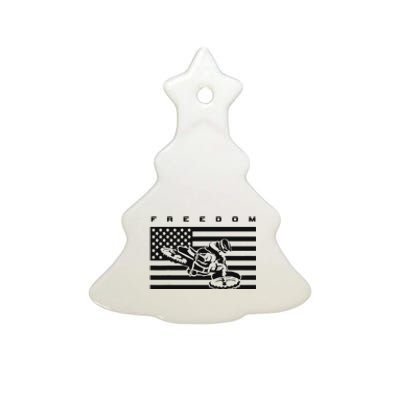 American Flag Motocross Apparel Motocross Dirt Bike Ceramic Tree Ornament