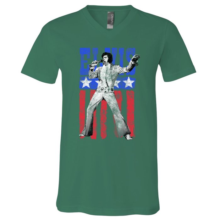 American Flag Man V-Neck T-Shirt